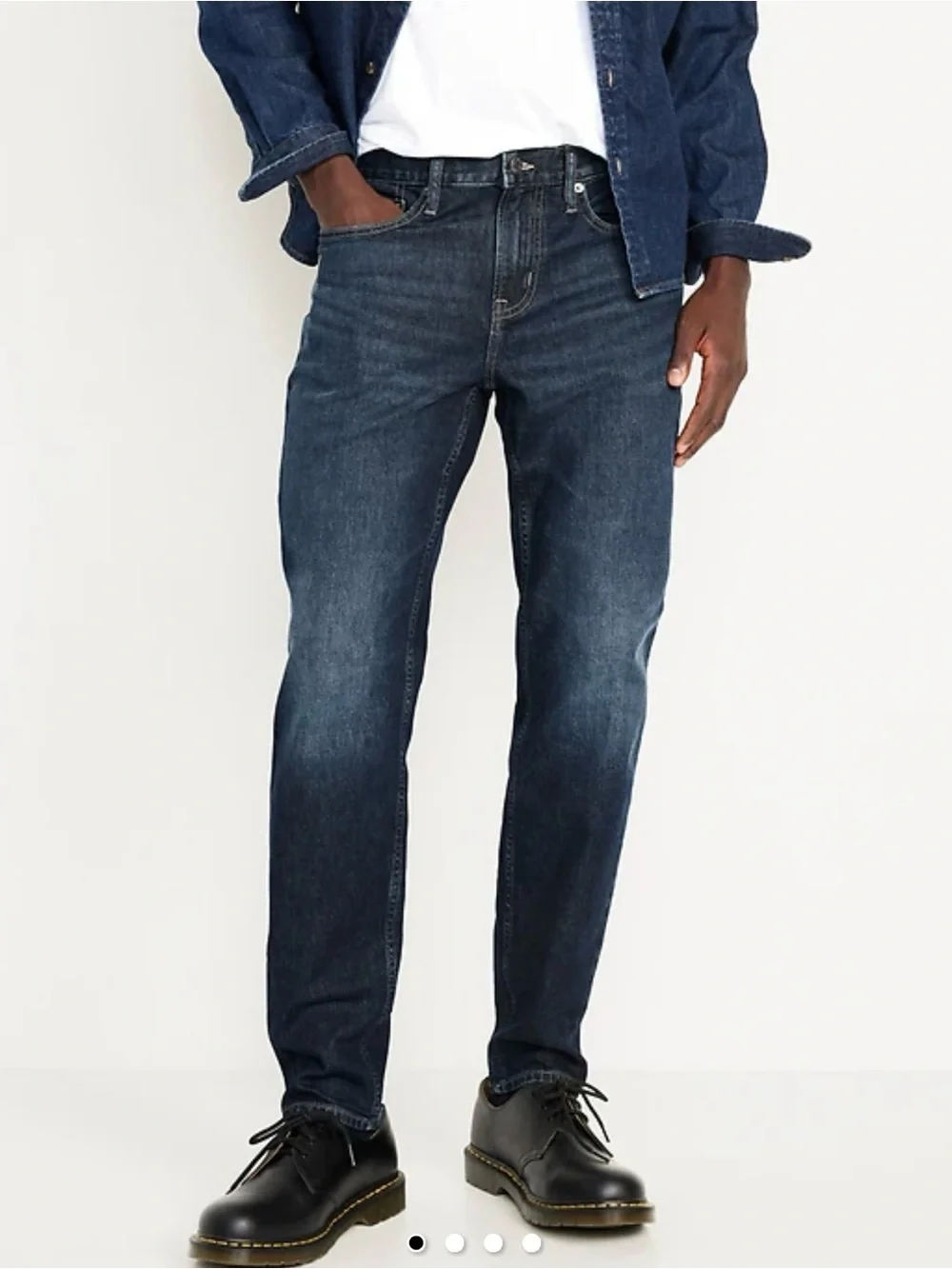 Men's Dark Blue Straight-Leg Jeans